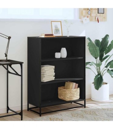 vidaXL Book Cabinet Black 80.5x35x107.5 cm Engineered Wood