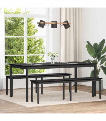 vidaXL Bench Black Oak 160 x 35 x 45 cm Engineered Wood