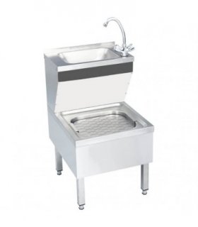 vidaXL Commercial Hand Wash Sink with Faucet Freestanding Stainless Steel
