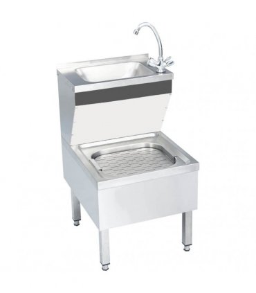 vidaXL Commercial Hand Wash Sink with Faucet Freestanding Stainless Steel