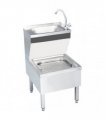 vidaXL Commercial Hand Wash Sink with Faucet Freestanding Stainless Steel
