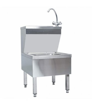 vidaXL Commercial Hand Wash Sink with Faucet Freestanding Stainless Steel
