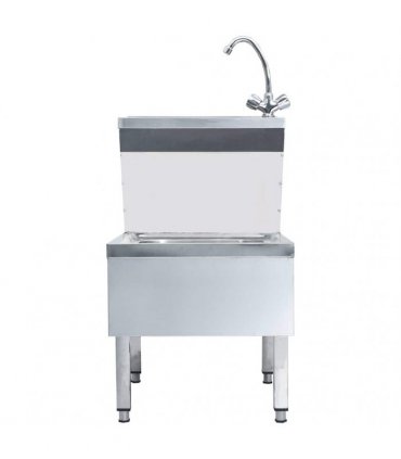 vidaXL Commercial Hand Wash Sink with Faucet Freestanding Stainless Steel