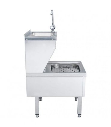 vidaXL Commercial Hand Wash Sink with Faucet Freestanding Stainless Steel