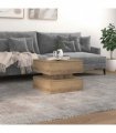 vidaXL Coffee Table with LED Lights Artisian Oak 50x50x40 cm