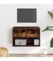 vidaXL TV Cabinet Smoked Oak 60x31x39.5 cm Wood and Metal