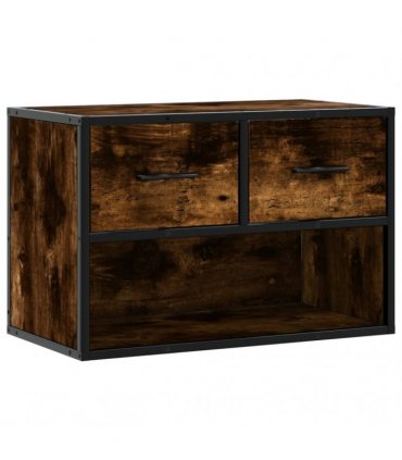 vidaXL TV Cabinet Smoked Oak 60x31x39.5 cm Wood and Metal