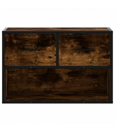vidaXL TV Cabinet Smoked Oak 60x31x39.5 cm Wood and Metal