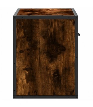 vidaXL TV Cabinet Smoked Oak 60x31x39.5 cm Wood and Metal
