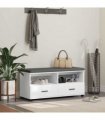 vidaXL Hall Bench White 100 x 38 x 46 cm Engineered Wood and Fabric
