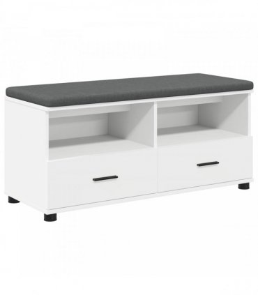 vidaXL Hall Bench White 100 x 38 x 46 cm Engineered Wood and Fabric