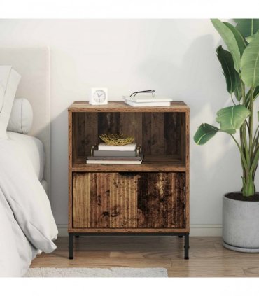 vidaXL Bedside Cabinet Old wood 49 x 36 x 61 cm Engineered wood