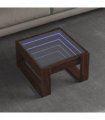 vidaXL Coffee Table with Infinity LED Brown Oak 50x53x30 cm