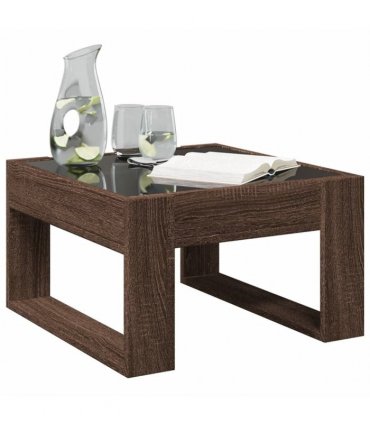 vidaXL Coffee Table with Infinity LED Brown Oak 50x53x30 cm