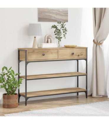 vidaXL Console Table Artisan Oak 100 x 25 x 75 cm Engineered Wood