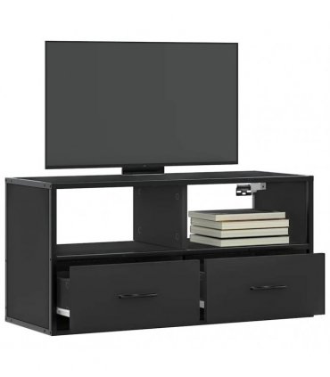 vidaXL TV Cabinet Black 80x31x39.5 cm Engineered Wood and Metal