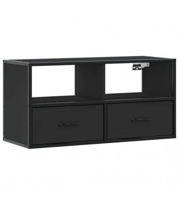 vidaXL TV Cabinet Black 80x31x39.5 cm Engineered Wood and Metal