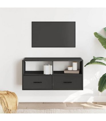 vidaXL TV Cabinet Black 80x31x39.5 cm Engineered Wood and Metal