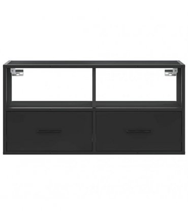 vidaXL TV Cabinet Black 80x31x39.5 cm Engineered Wood and Metal