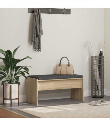 vidaXL Hall Bench with Cushion Sonoma Oak 83 x 38 x 40 cm