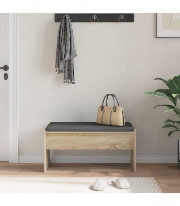 vidaXL Hall Bench with Cushion Sonoma Oak 83 x 38 x 40 cm