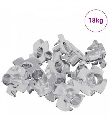 vidaXL Pronged T-nut 7200 pcs Silver M6 mm Steel