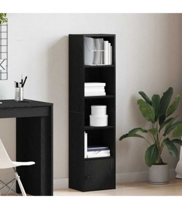vidaXL Bookcase Black Oak 31x24x127 cm Engineered Wood