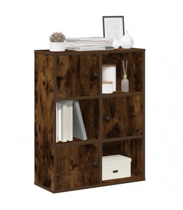 vidaXL Bookcase Smoked Oak 60x24x76.5 cm Engineered Wood