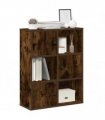 vidaXL Bookcase Smoked Oak 60x24x76.5 cm Engineered Wood