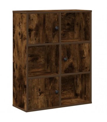 vidaXL Bookcase Smoked Oak 60x24x76.5 cm Engineered Wood