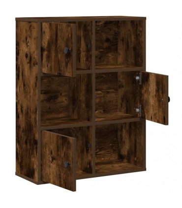 vidaXL Bookcase Smoked Oak 60x24x76.5 cm Engineered Wood
