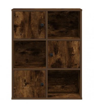 vidaXL Bookcase Smoked Oak 60x24x76.5 cm Engineered Wood