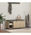 vidaXL Hall Bench with Cushion with Shelf Sonoma Oak 100 x 38 x 46 cm