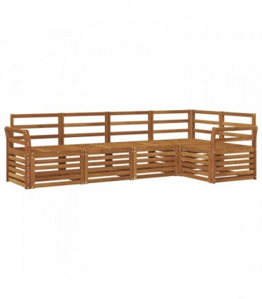 vidaXL Sectional Sofa Set 5 pcs Natural Solid Acacia Wood