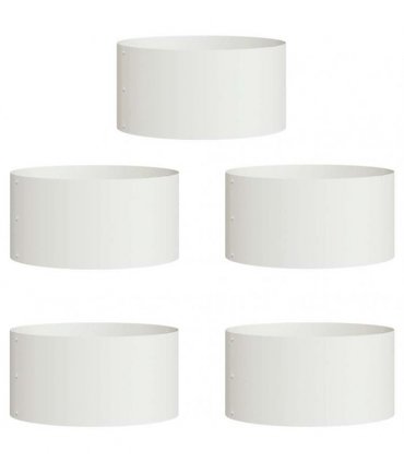 vidaXL Planter Ring 5 pcs White 40 x 40 x 20 cm Cold-rolled Steel