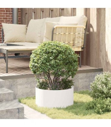 vidaXL Planter Ring 5 pcs White 40 x 40 x 20 cm Cold-rolled Steel