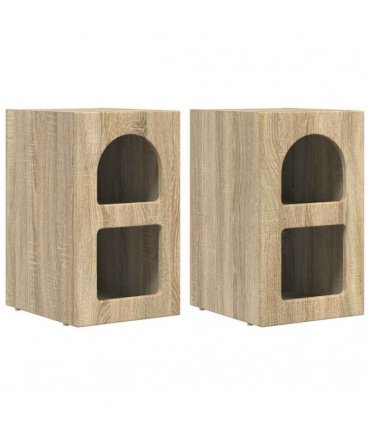 vidaXL Bedside Table ELST 2 pcs Sonoma Oak 29.5 x 33.5 x 50 cm