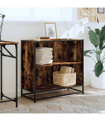 vidaXL Book Cabinet Smoked Oak 80.5x35x76 cm Engineered Wood