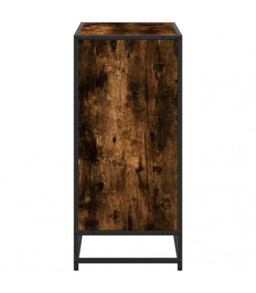 vidaXL Book Cabinet Smoked Oak 80.5x35x76 cm Engineered Wood