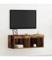 vidaXL TV Cabinet Set Old wood 80 x 30 x 30 cm Engineered Wood