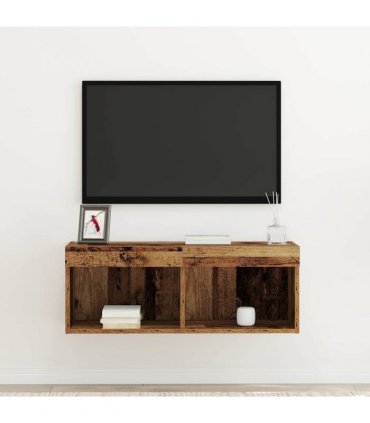 vidaXL TV Cabinet Set Old wood 80 x 30 x 30 cm Engineered Wood