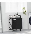 vidaXL Laundry Basket 1 Compartment with Shelf Grey Sonoma