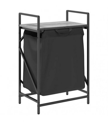 vidaXL Laundry Basket 1 Compartment with Shelf Grey Sonoma