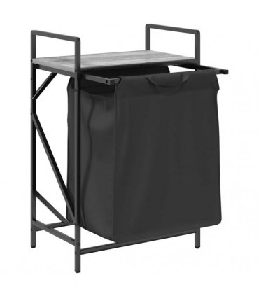 vidaXL Laundry Basket 1 Compartment with Shelf Grey Sonoma