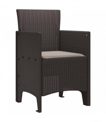 vidaXL Garden Chair 2 pcs Brown 53 x 49 x 85 cm Polypropylene