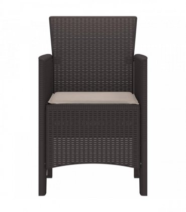 vidaXL Garden Chair 2 pcs Brown 53 x 49 x 85 cm Polypropylene