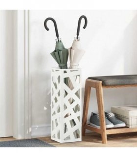 vidaXL Rain Umbrella Stand White 15.5 x 15.5 x 49 cm Steel