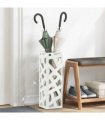 vidaXL Rain Umbrella Stand White 15.5 x 15.5 x 49 cm Steel