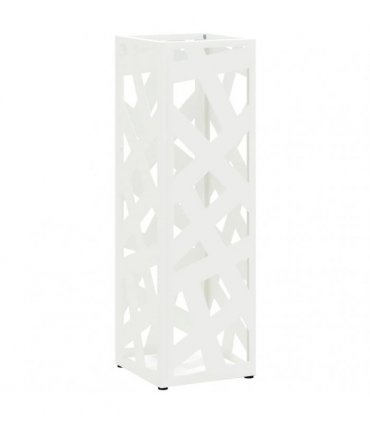 vidaXL Rain Umbrella Stand White 15.5 x 15.5 x 49 cm Steel