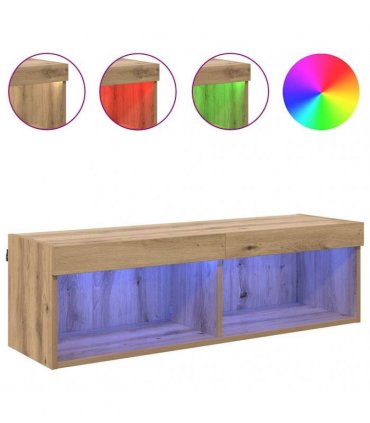 vidaXL TV Wall Cabinet Artisan Oak 100 x 30 x 30 cm Engineered Wood